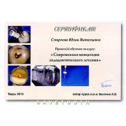 СЮВ - SaveTooth - 2013 - сертификат - эн